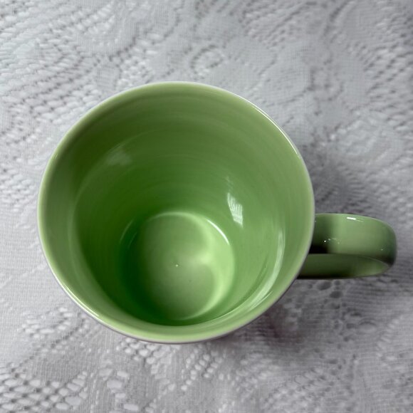 Starbucks 2006 Coffee Mug - Pink, Purple Floral, Green Handle & Interior - Picture 3 of 4